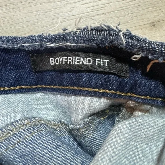 Jaded Jeans London Raw Edge Patchwork Boyfriend Fit Denim Jeans, Size 24