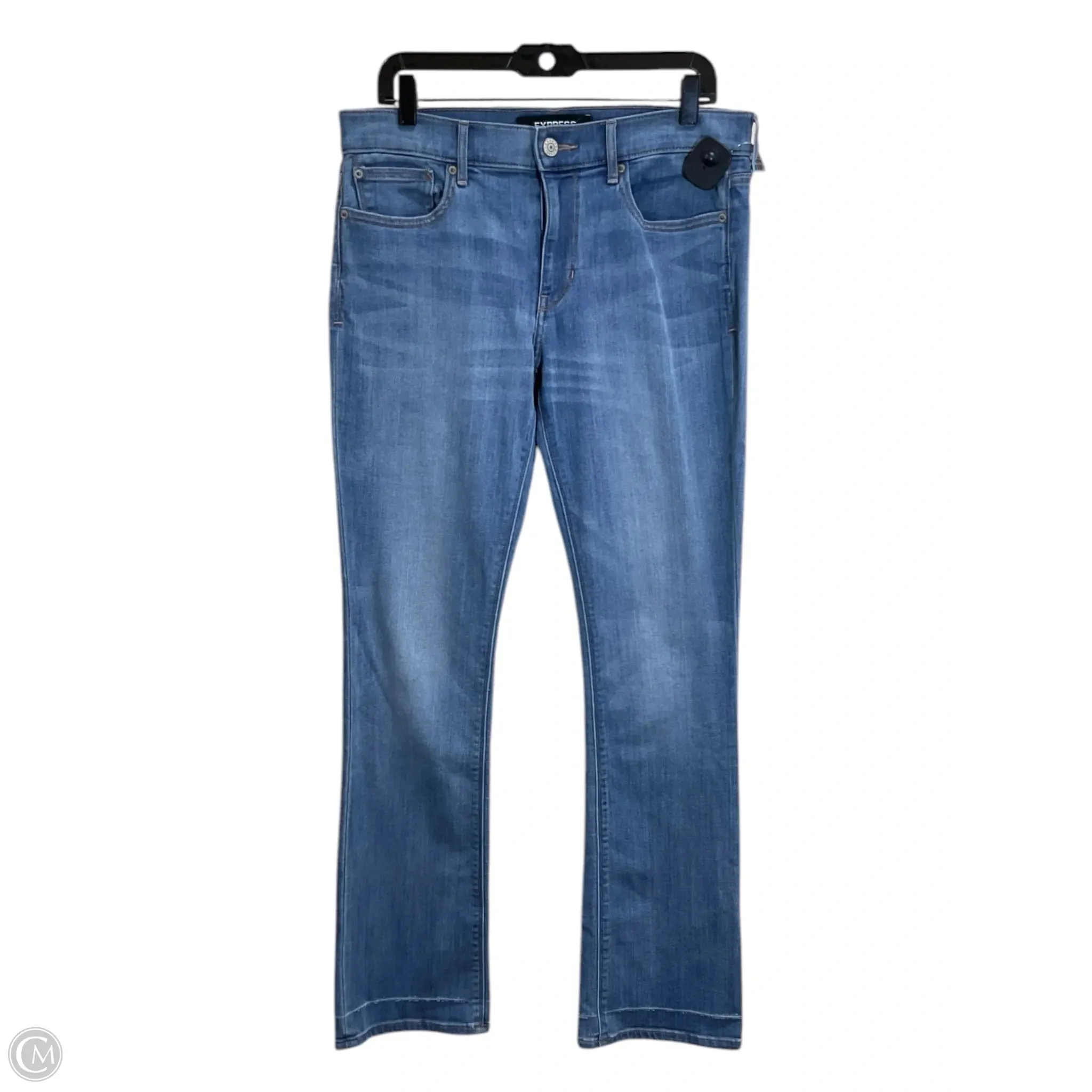 Jeans Boot Cut By Express In Blue Denim, Size: 10