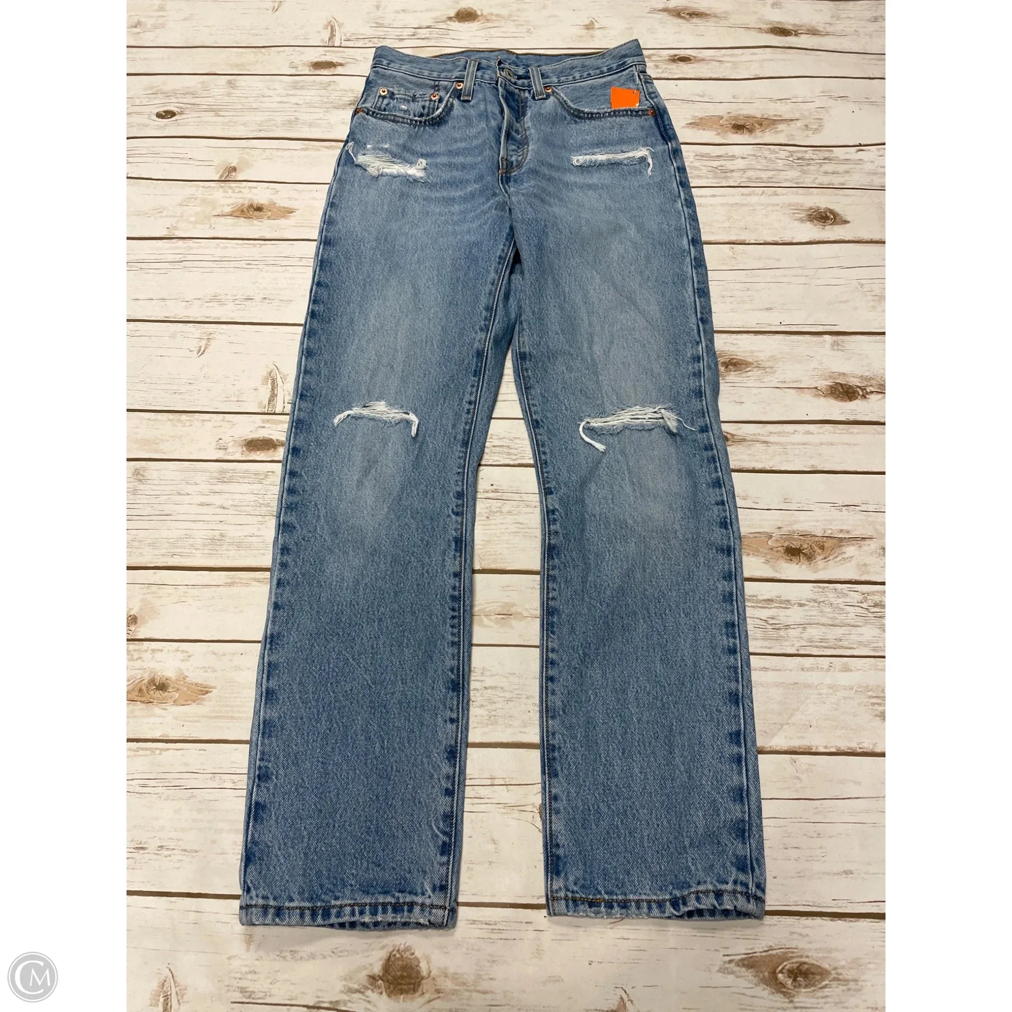 Jeans Straight By Levis In Blue Denim, Size: 2