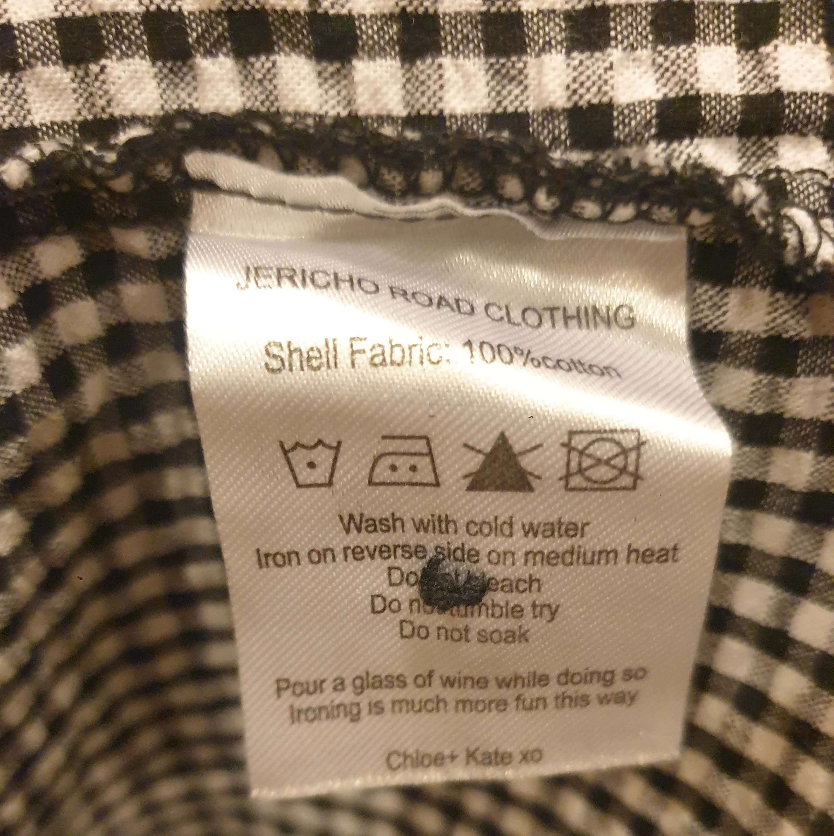 Jericho Road black and white gingham print top size 8