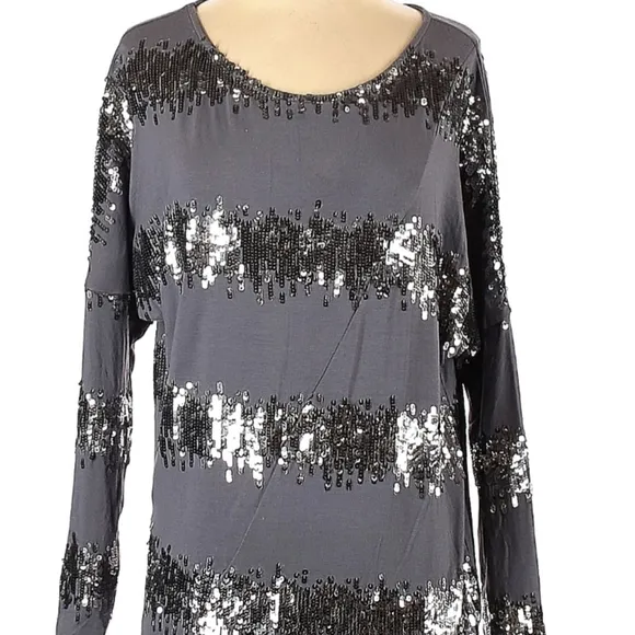 Josh Brody Long Sleeve Sequin Jersey Cocktail Party Dress