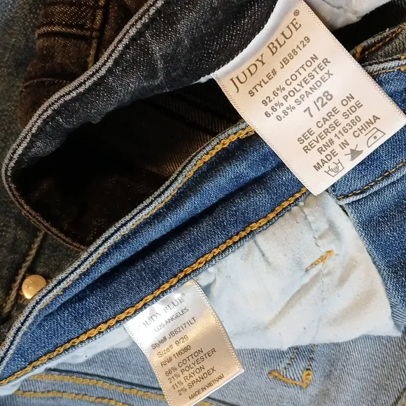 Judy Blue 2/Pair Skinny Fit Button Fly Pants Blue 9/Black 7