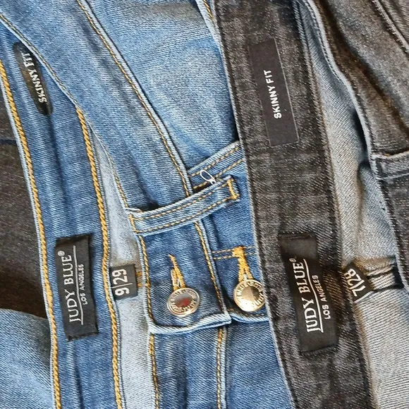 Judy Blue 2/Pair Skinny Fit Button Fly Pants Blue 9/Black 7