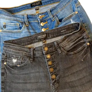 Judy Blue 2/Pair Skinny Fit Button Fly Pants Blue 9/Black 7