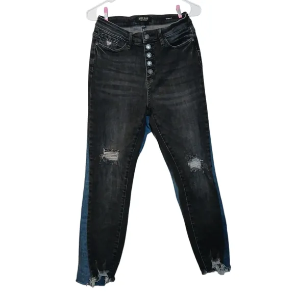 Judy Blue 2/Pair Skinny Fit Button Fly Pants Blue 9/Black 7