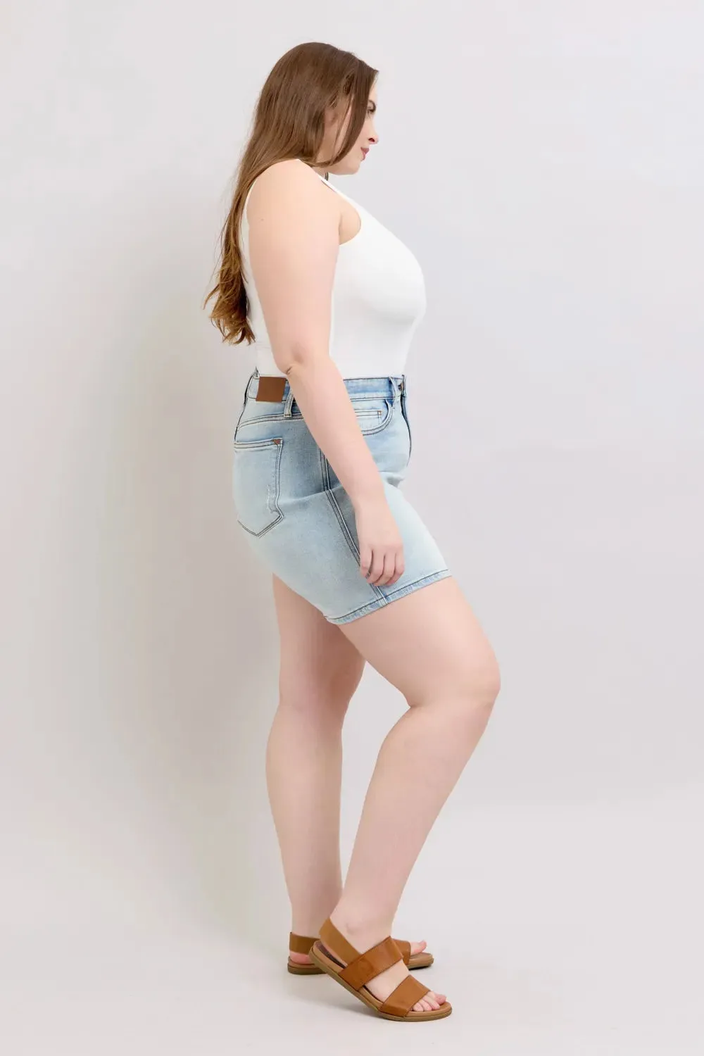 Judy Blue Denim Shorts with Pockets Plus Size