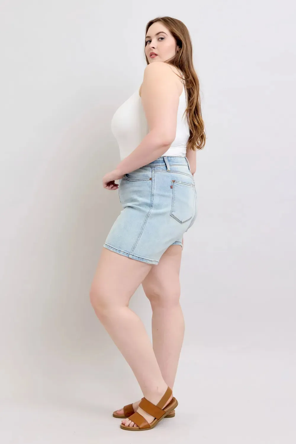 Judy Blue Denim Shorts with Pockets Plus Size