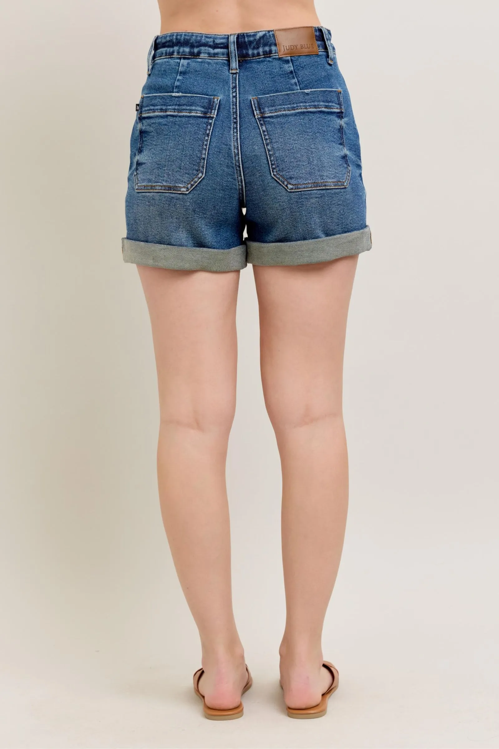 Judy Blue Full Size High Rise Cuff Denim Shorts Plus Size Available