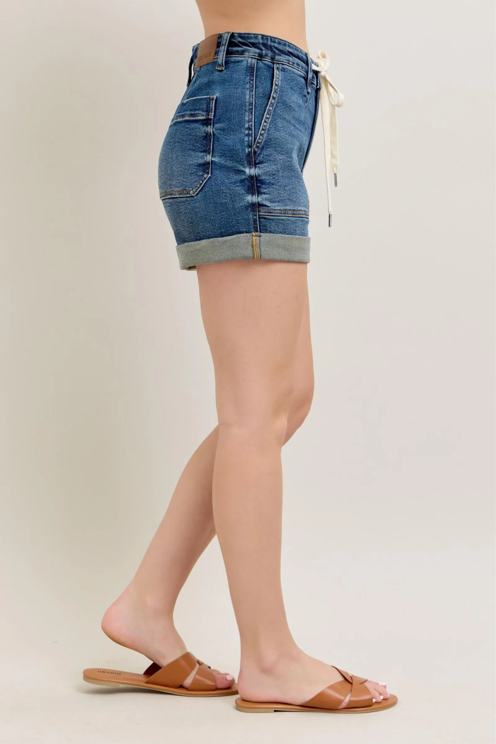 Judy Blue Full Size High Rise Cuff Denim Shorts Plus Size Available