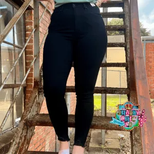 Judy Blue High Waist Control Top Shark Bite Hem Jeans