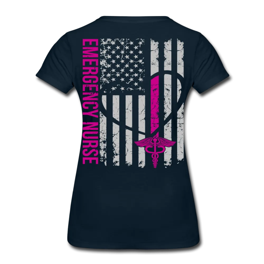 Julie RN ER Nurse Flag Women’s Premium T-Shirt
