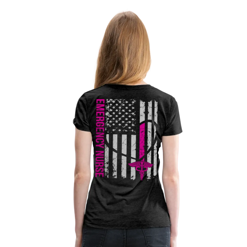 Julie RN ER Nurse Flag Women’s Premium T-Shirt