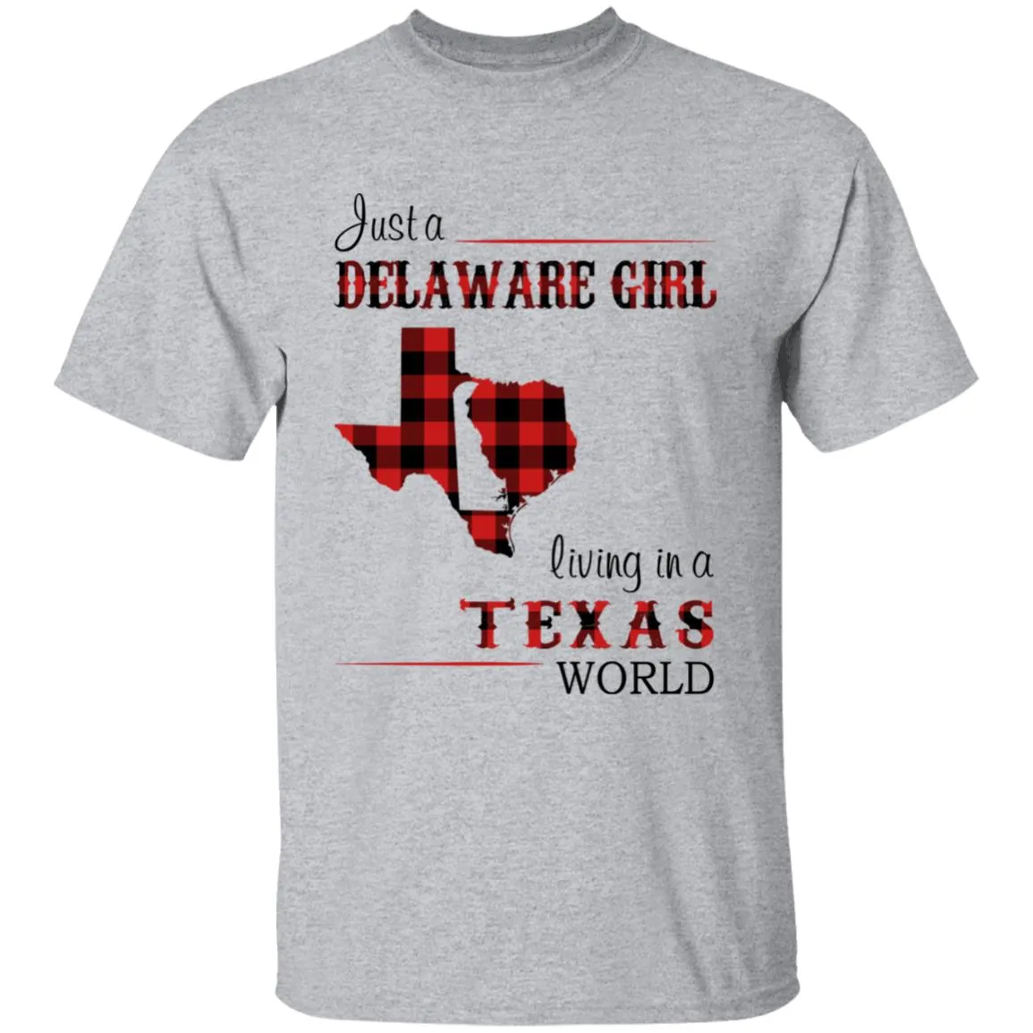 Just A Delaware Girl Living In A Texas World T-shirt