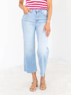 Just Black Light Denim Scissor Cut Wide Leg