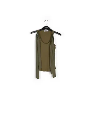 Khaki tank top with bows
