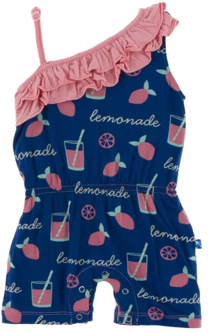 KicKee Pants Pink Lemonade Diagonal Ruffle Romper