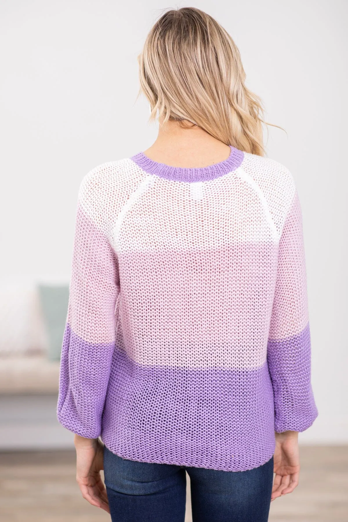 Lavender Colorblock Sweater