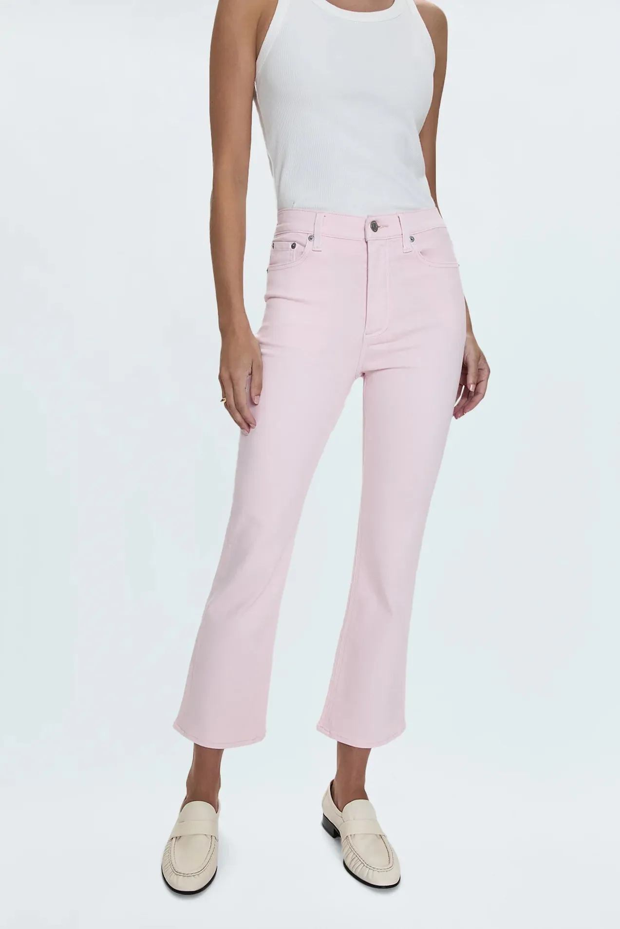 Lennon High Rise Crop Boot in Blush