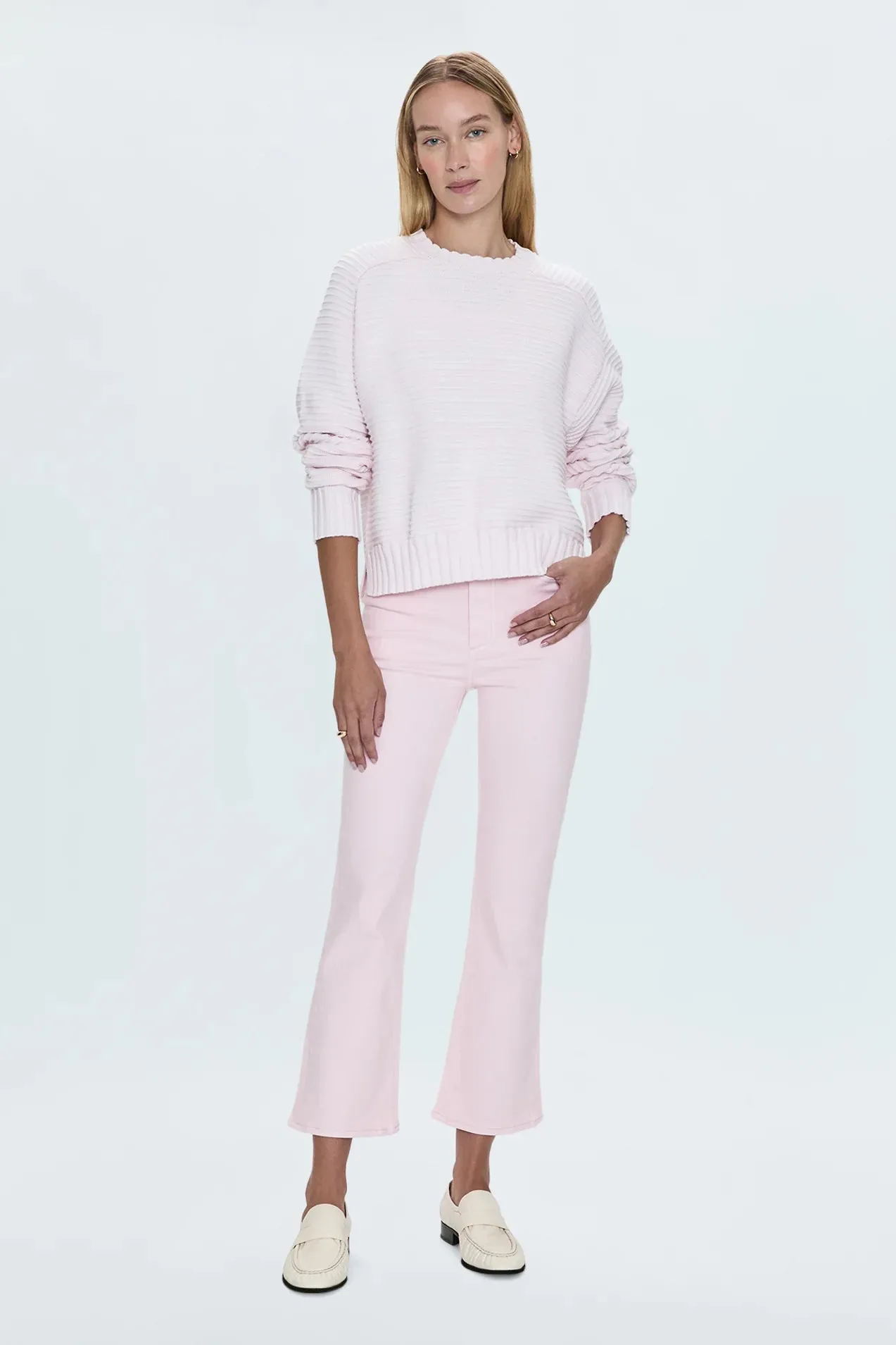 Lennon High Rise Crop Boot in Blush