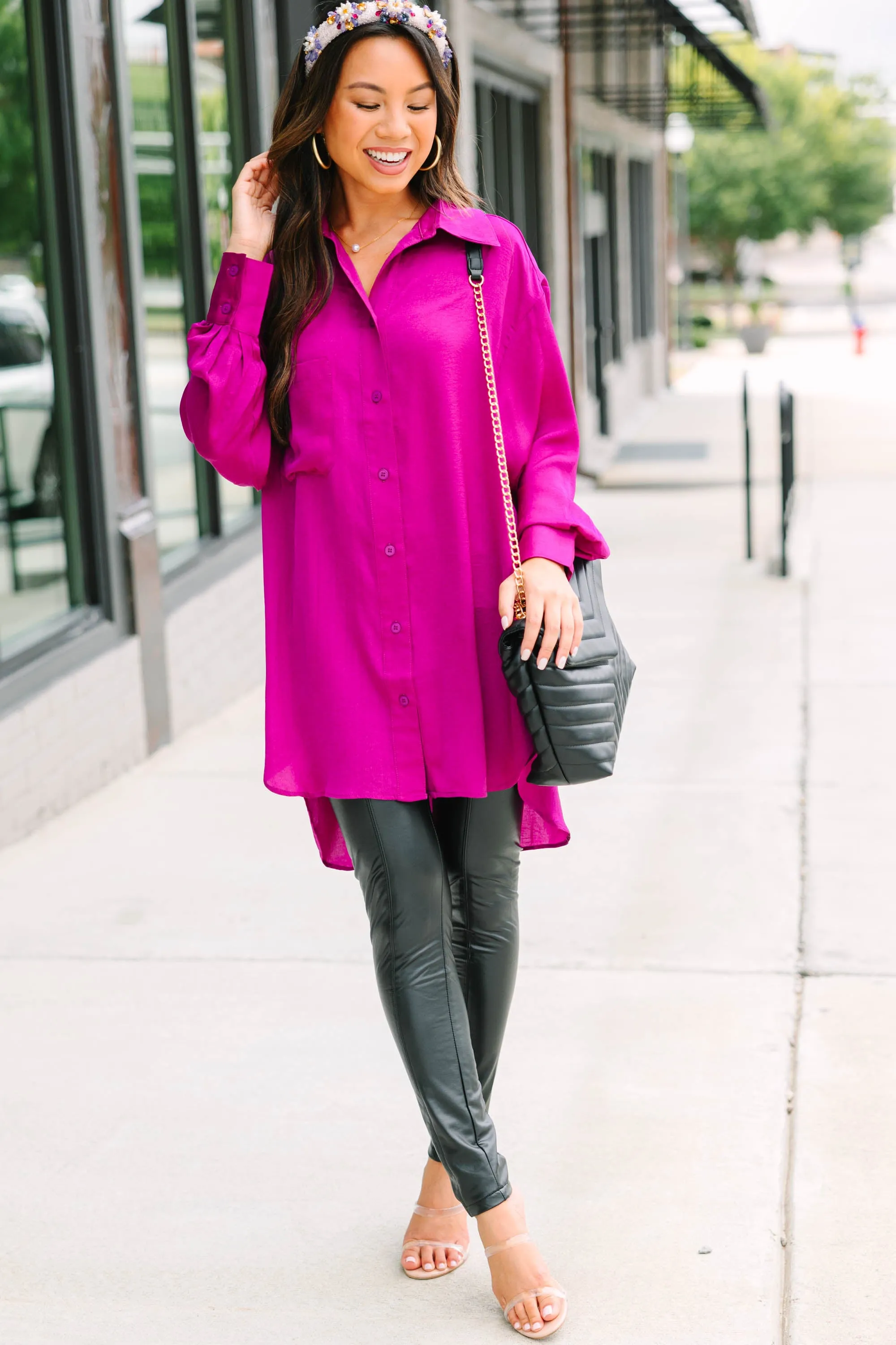 Let's Get Loud Black Faux Leather Leggings