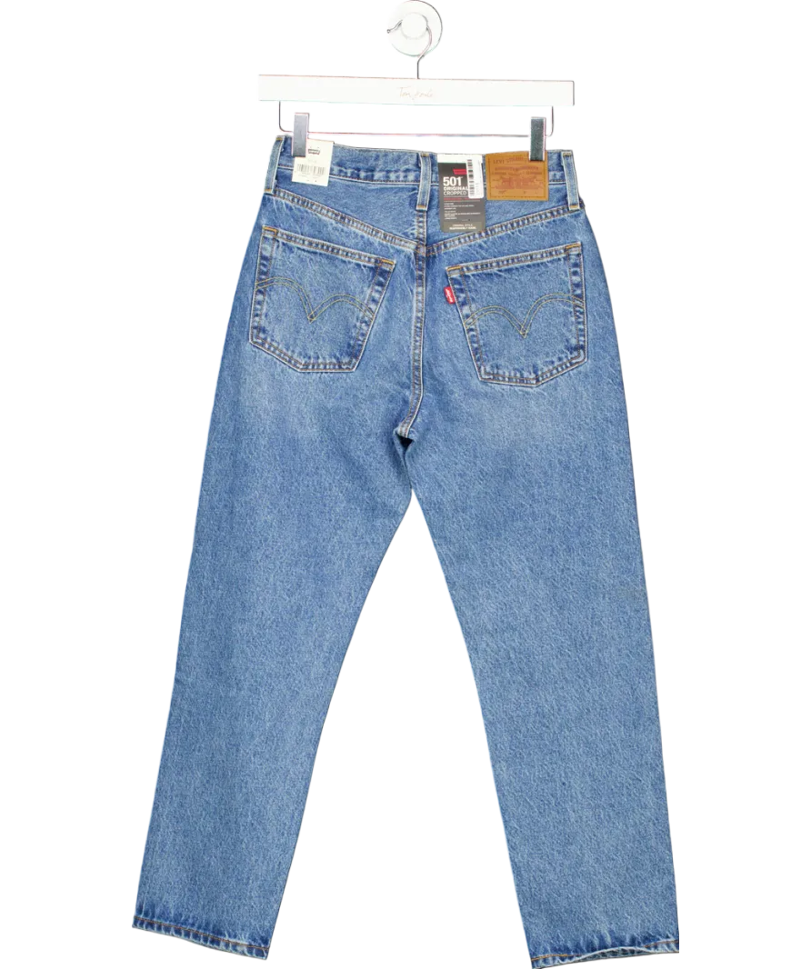 levis Blue 501 Original Cropped Jeans W27