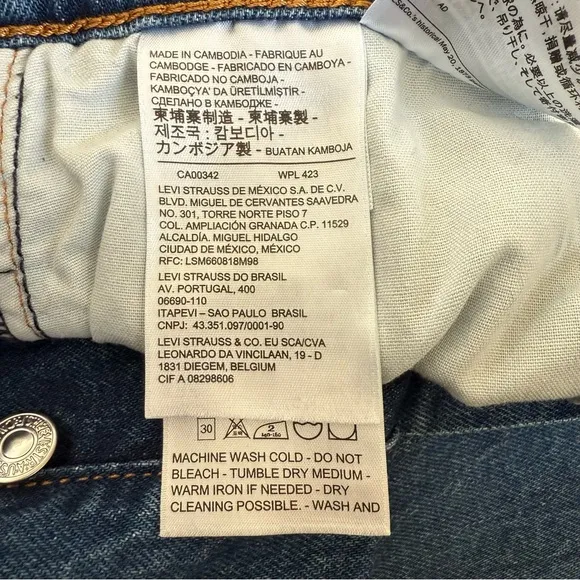 LEVI’S Premium Ribcage Straight High Rise Button Fly Cropped Jeans 27