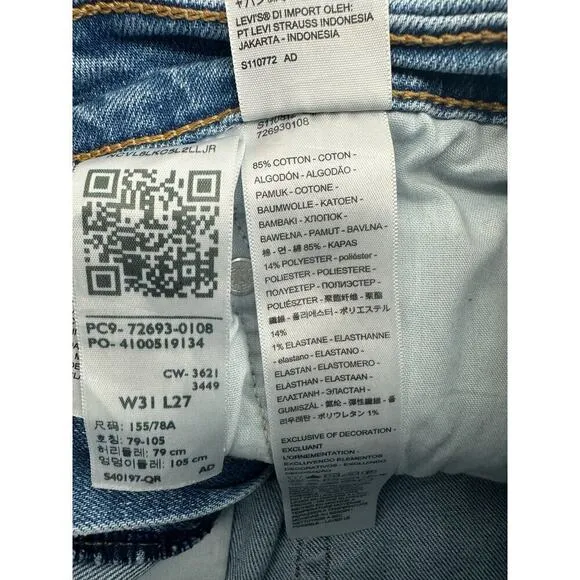 Levi’s ribcage straight ankle jeans size 31