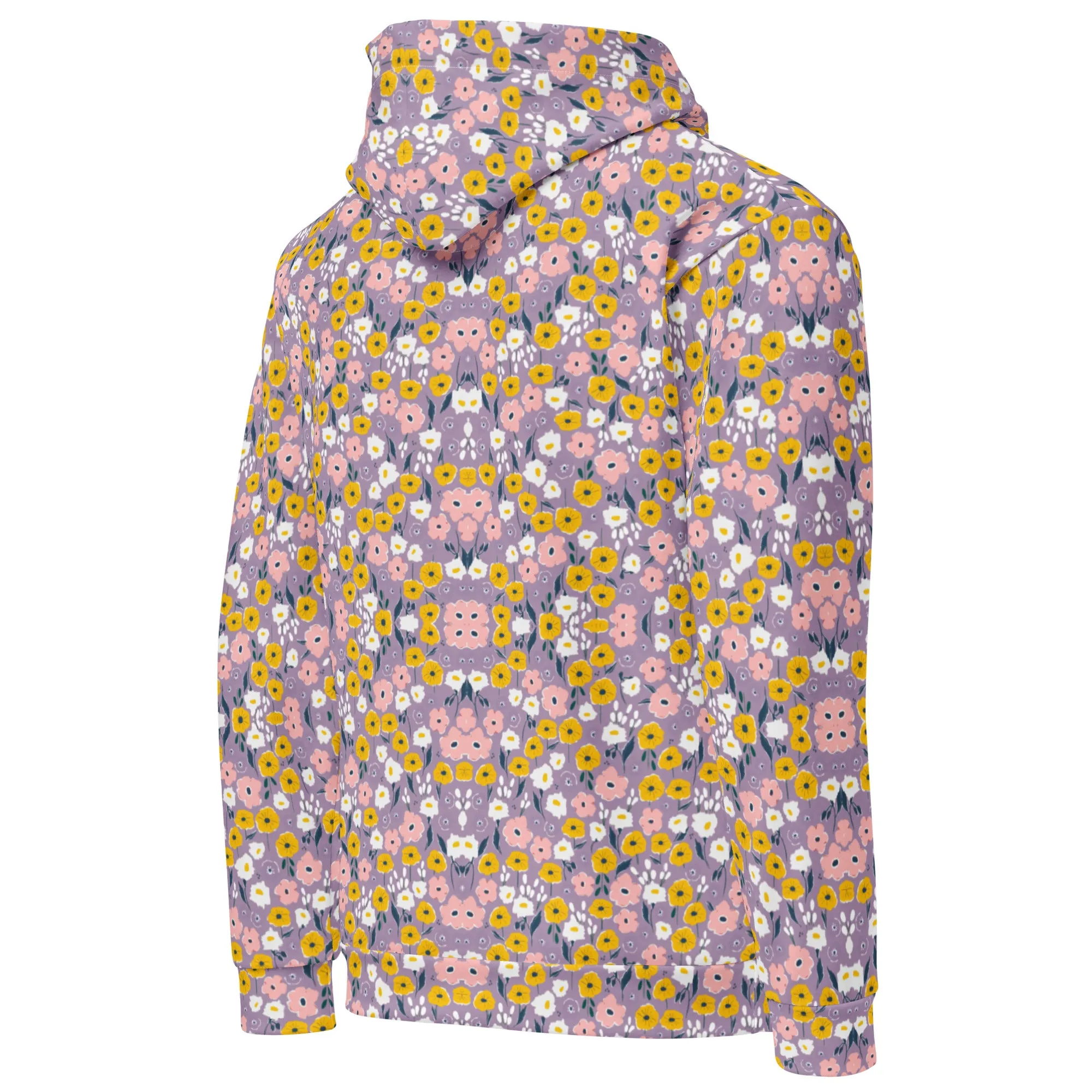 Lilac 90s Floral Eco Hoodie