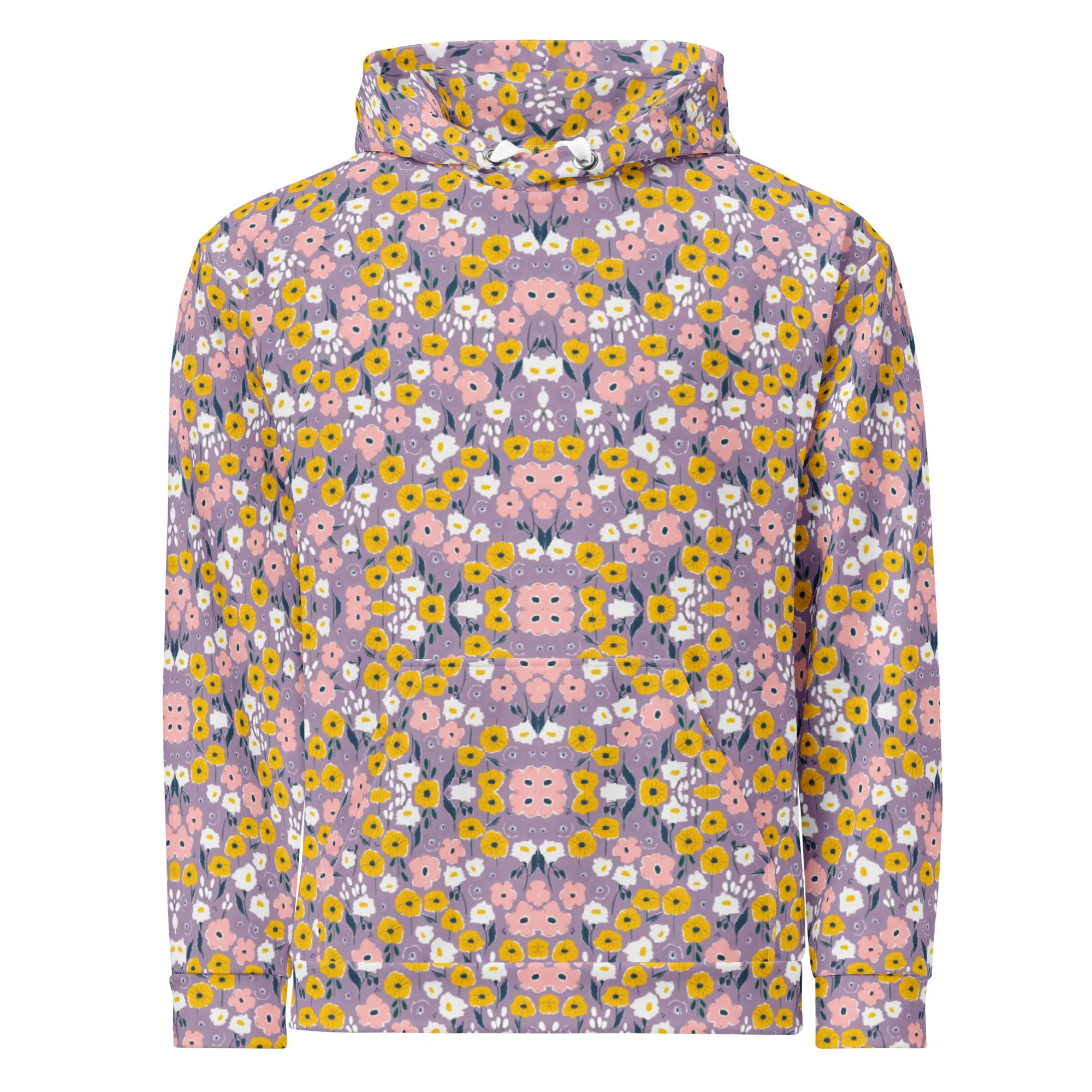 Lilac 90s Floral Eco Hoodie