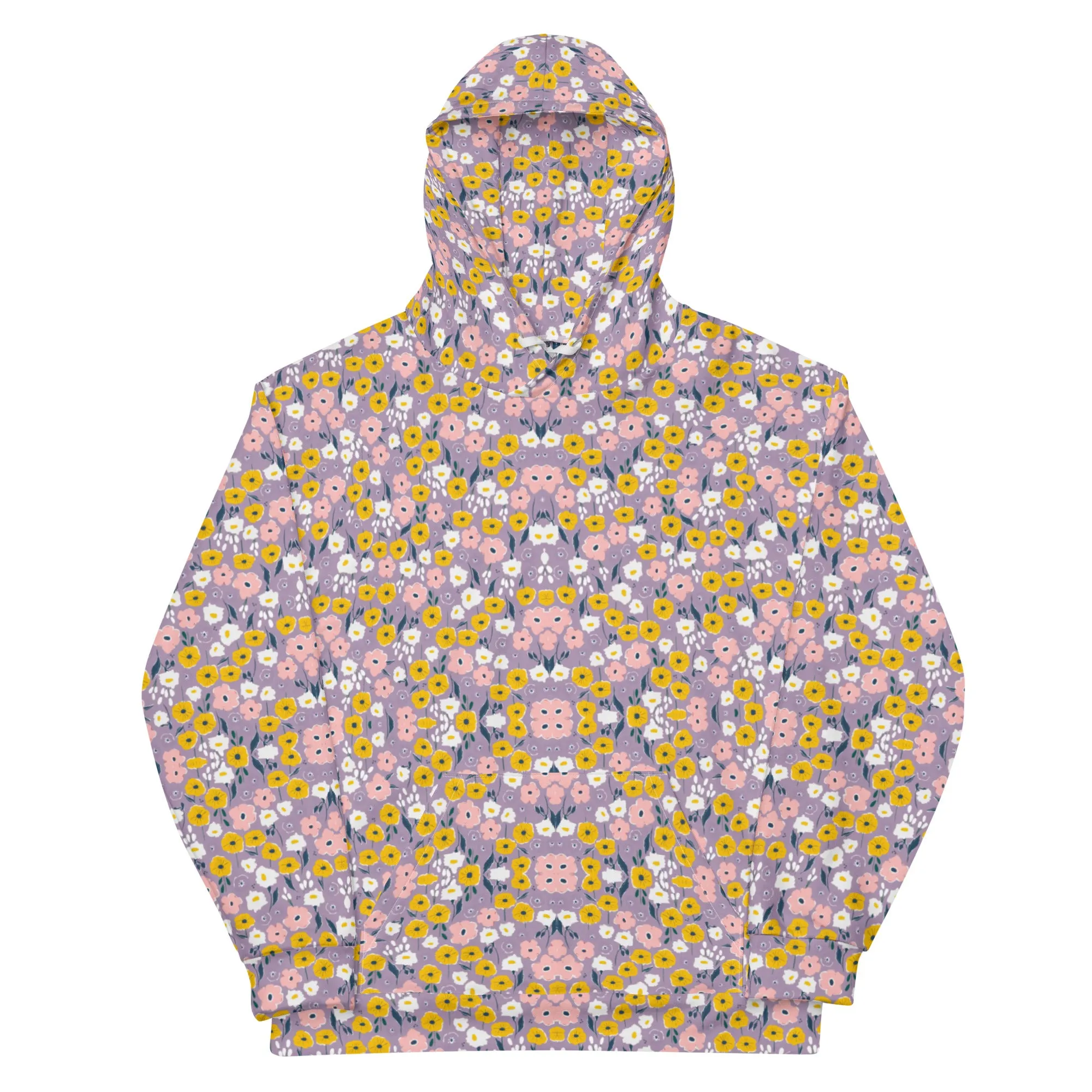 Lilac 90s Floral Eco Hoodie
