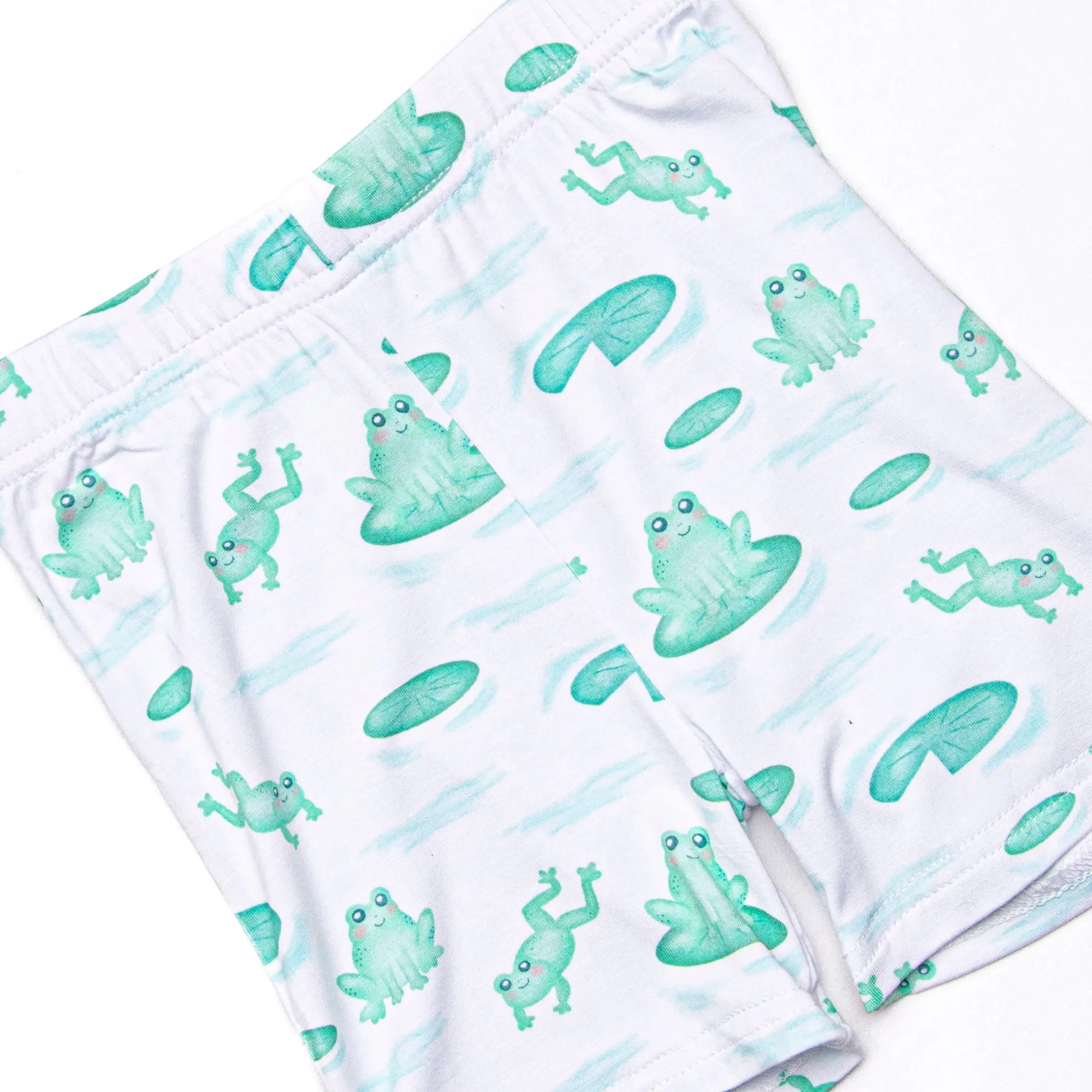 Little Leap Frog Bamboo Pajama Short Set, Green