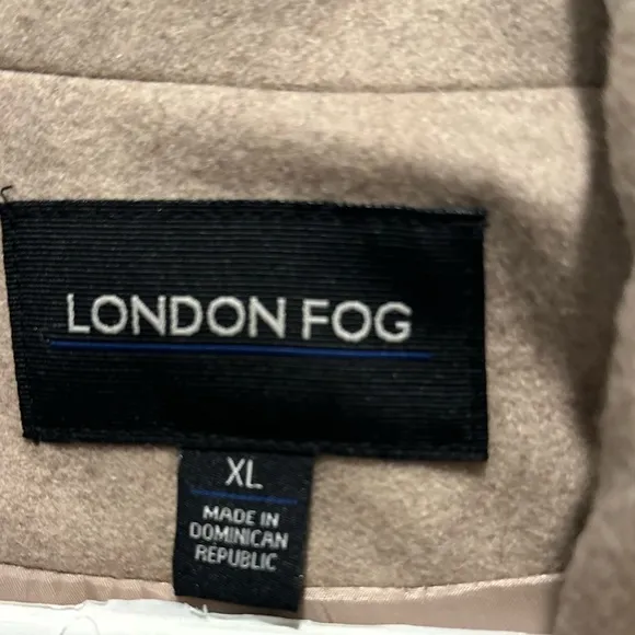 London Fog Women’s Oatmeal Heather Wool Blend Peacoat w/ Scarf,