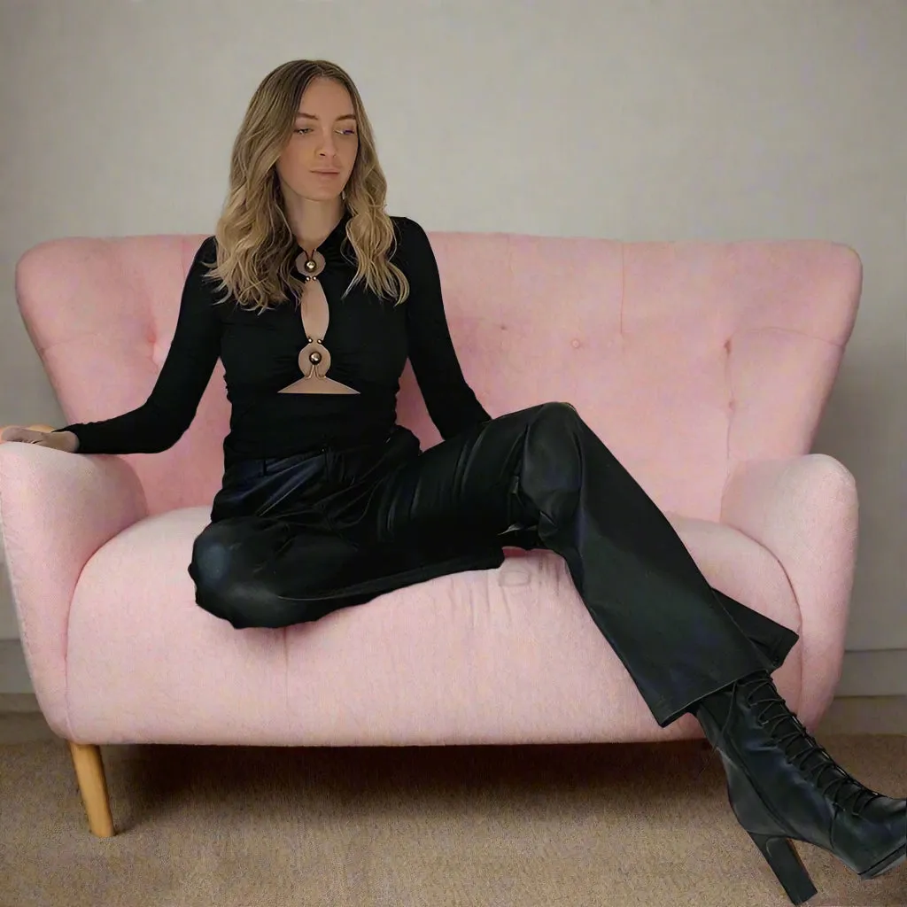 Long Sleeve Hollow-Out Bodysuit