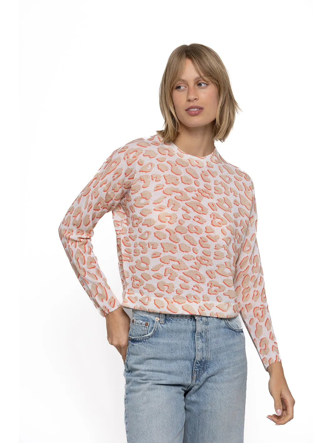 Lorelie Cashmere Leopard Print Sweater