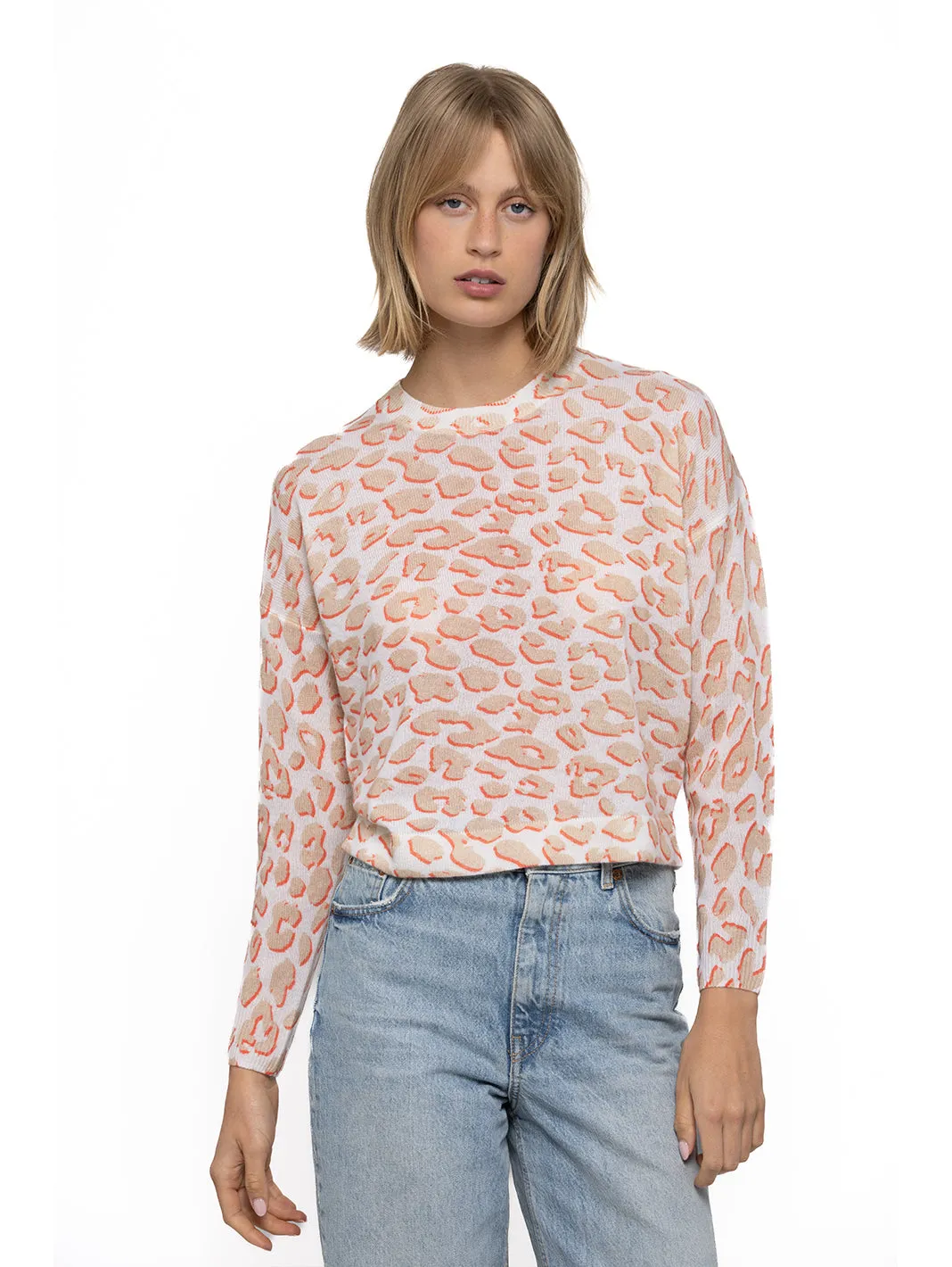 Lorelie Cashmere Leopard Print Sweater