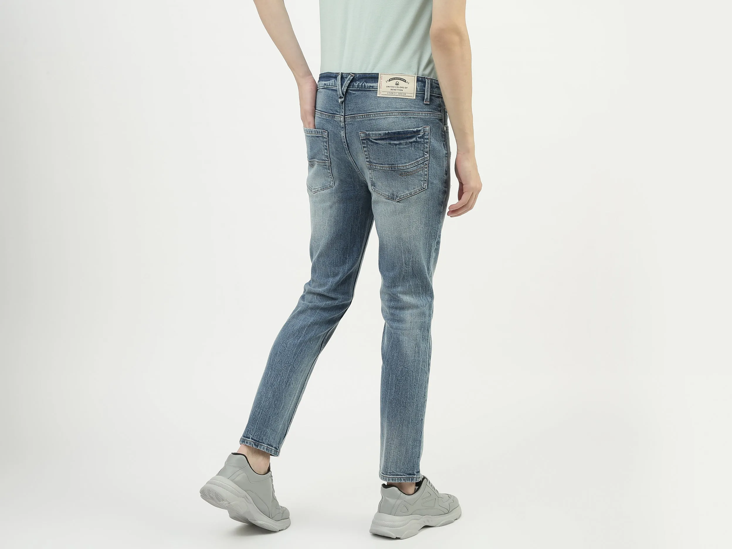Men Solid Low Crotch Jeans