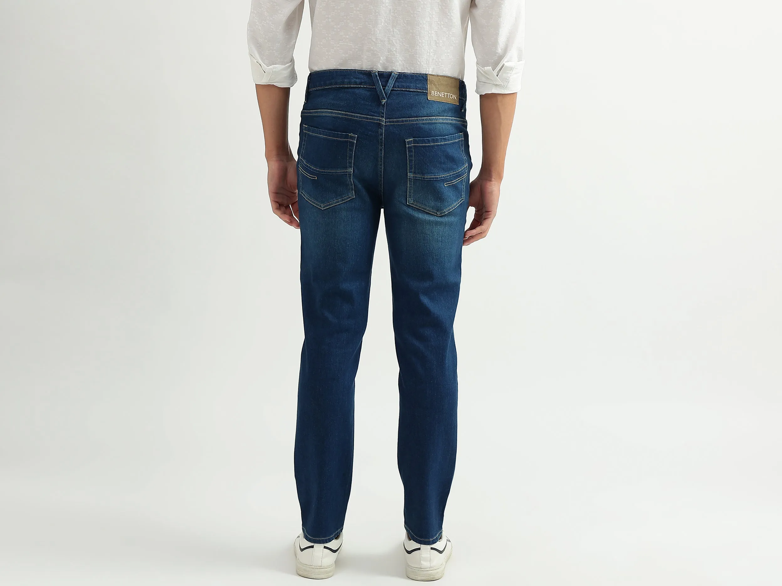 Men Solid Low Crotch Jeans