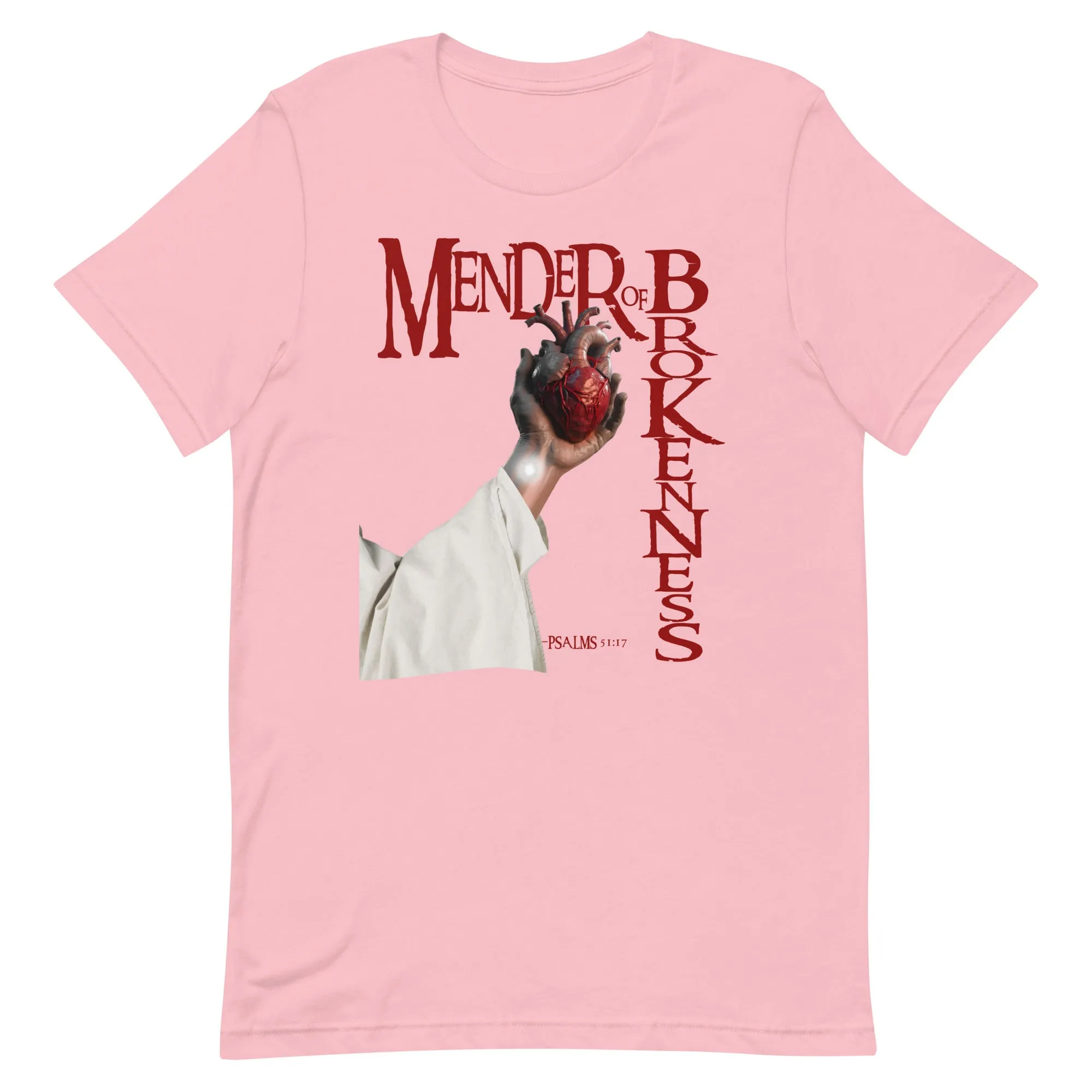 Mender of Brokenness Unisex Adult T-Shirt - Red Text
