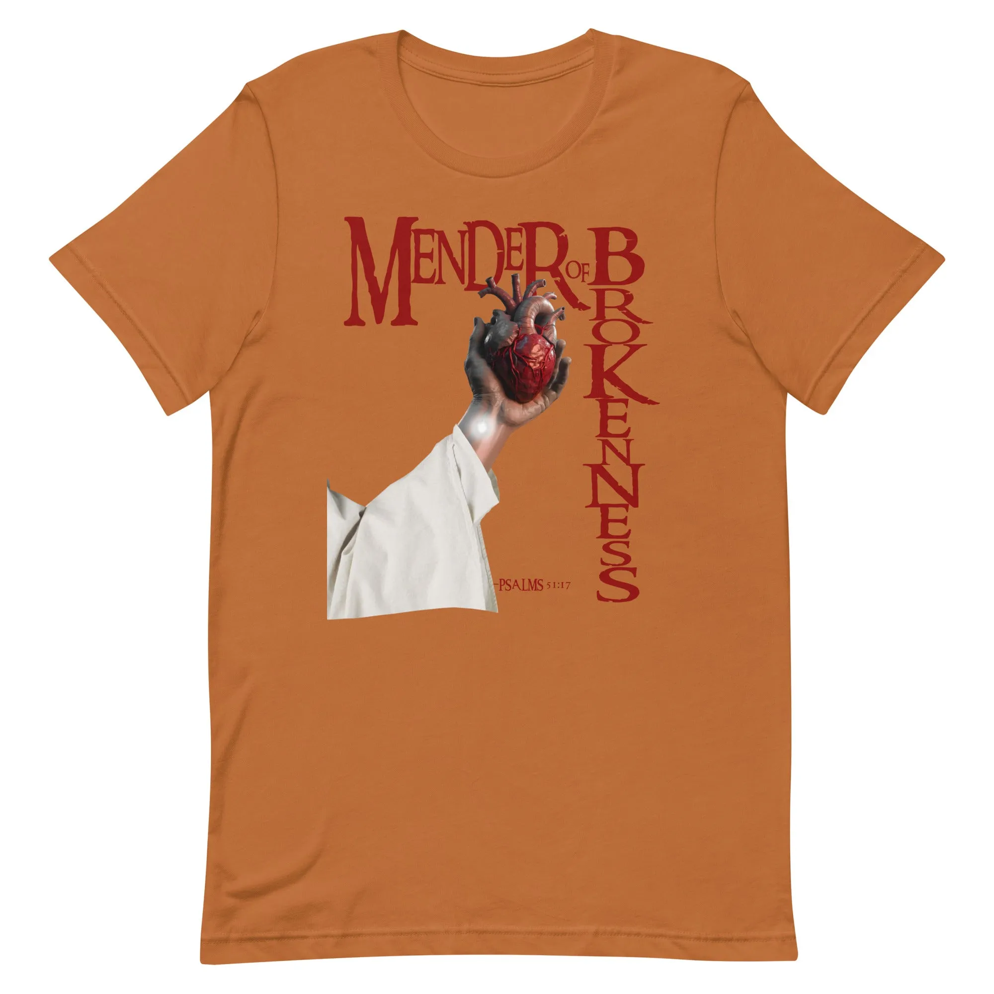 Mender of Brokenness Unisex Adult T-Shirt - Red Text
