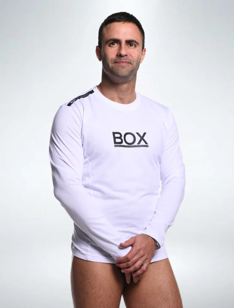Mens Long Sleeve T-Shirt: Dynamic Fit - Classic White