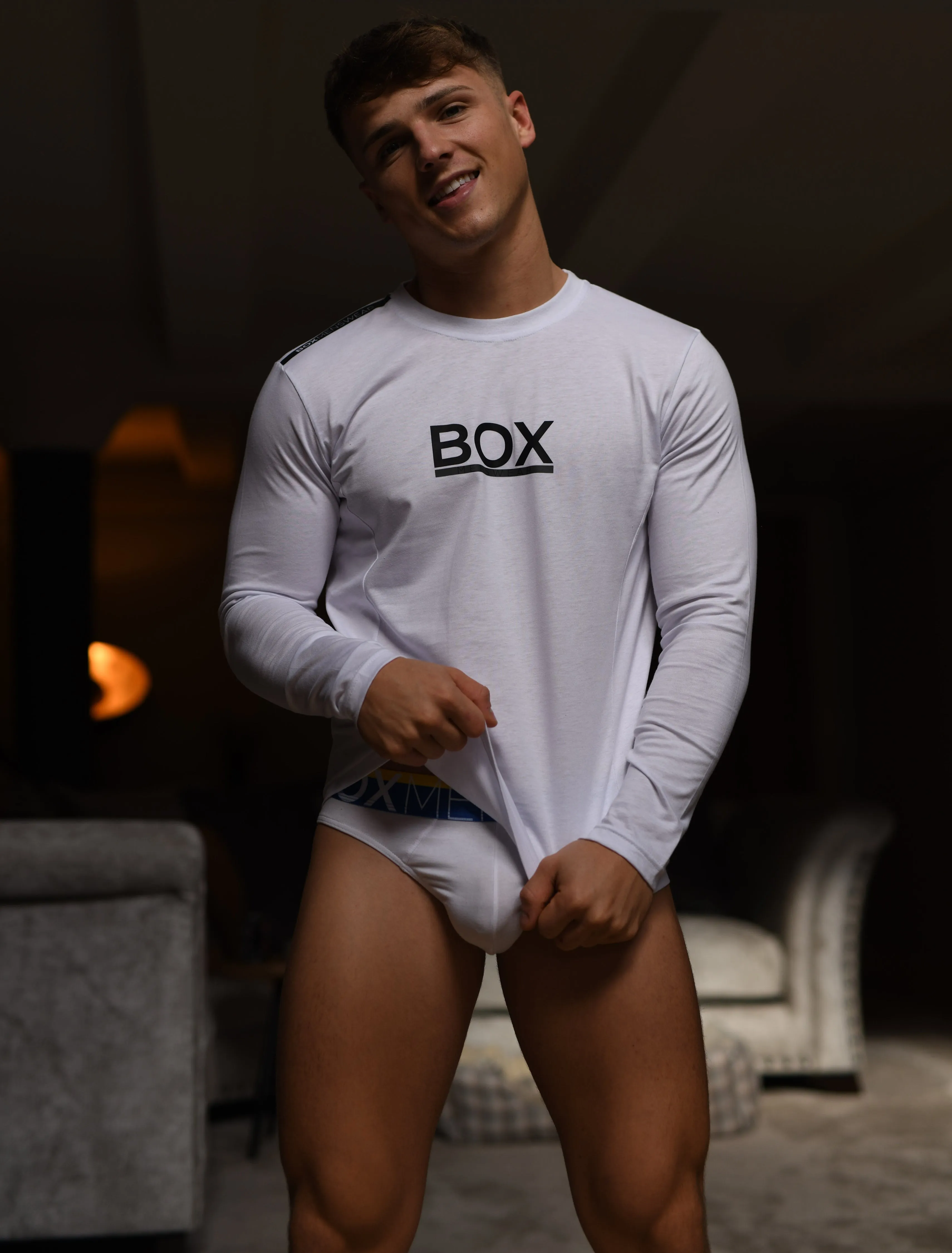 Mens Long Sleeve T-Shirt: Dynamic Fit - Classic White