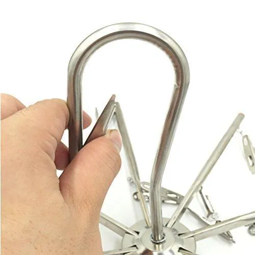 Mmei Stainless Steel Multi-function Foldable Portable Travel Hanging Rack Hook Drip Laundry Hanger With 16 Clips for Drying Clothing Towels Diapers Underwear Socks