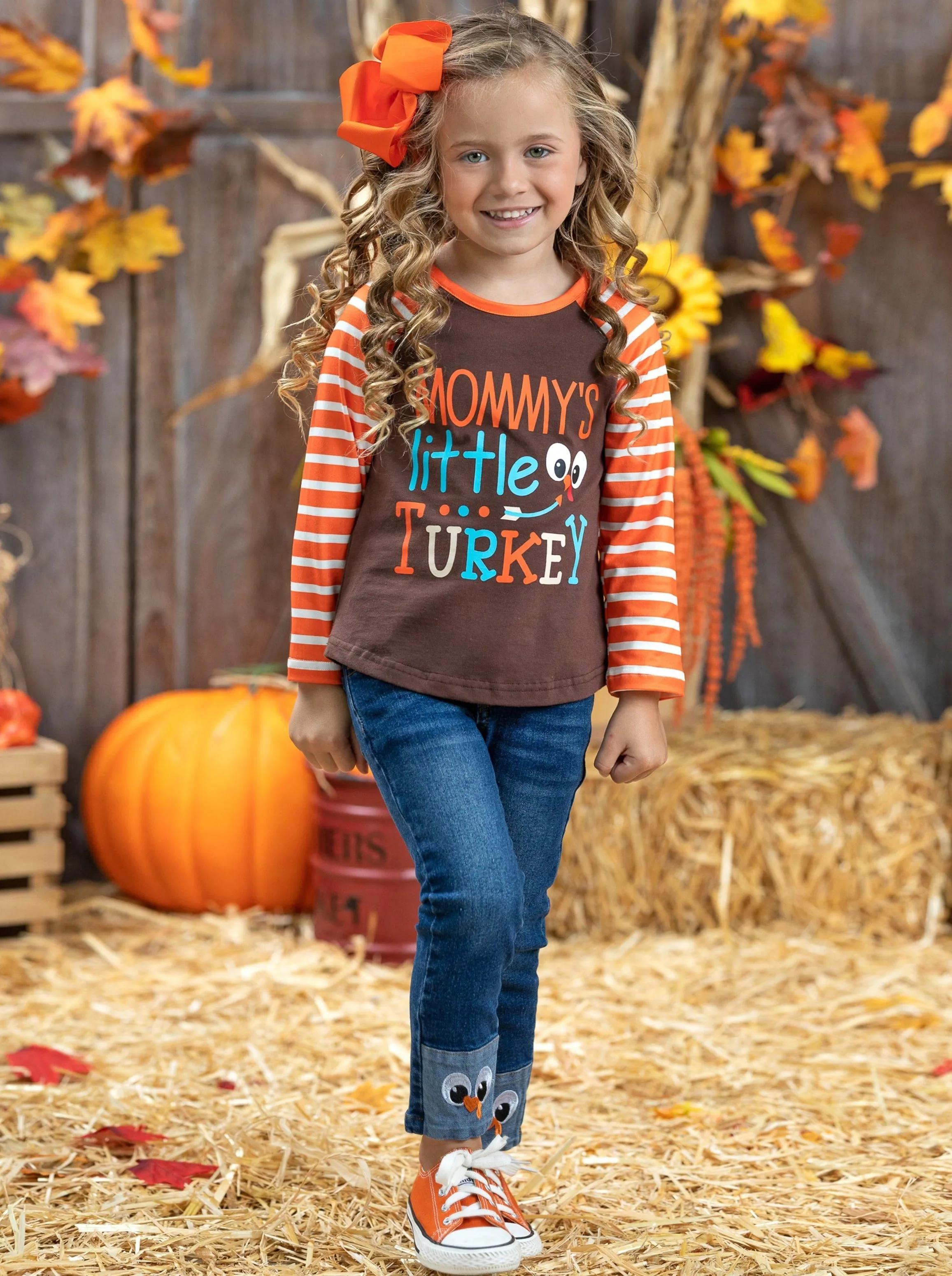 Mommy's Little Turkey Cuffed Jeans Set