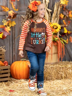 Mommy's Little Turkey Cuffed Jeans Set