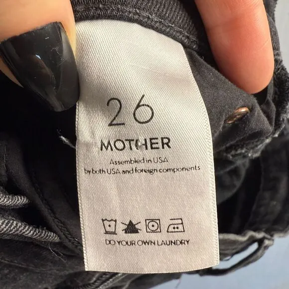 Mother Denim Womens 26 The Super Stunner Ankle Fray Baa Baa Black Sheep