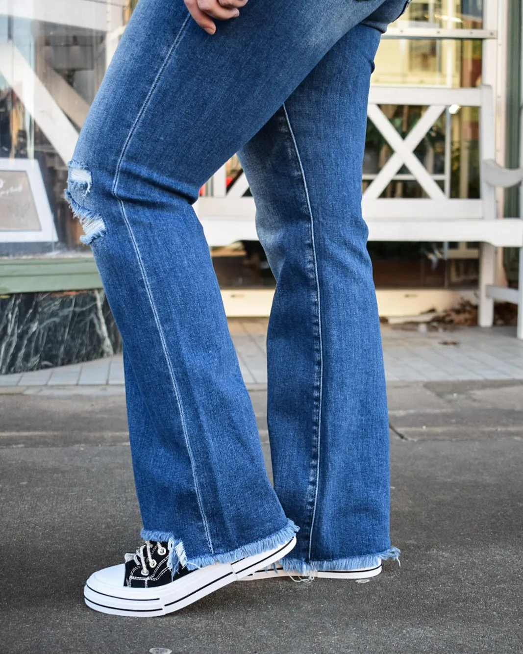 MR ANKLE STRAIGHT FRAY STEP HEM JEANS BY RISEN
