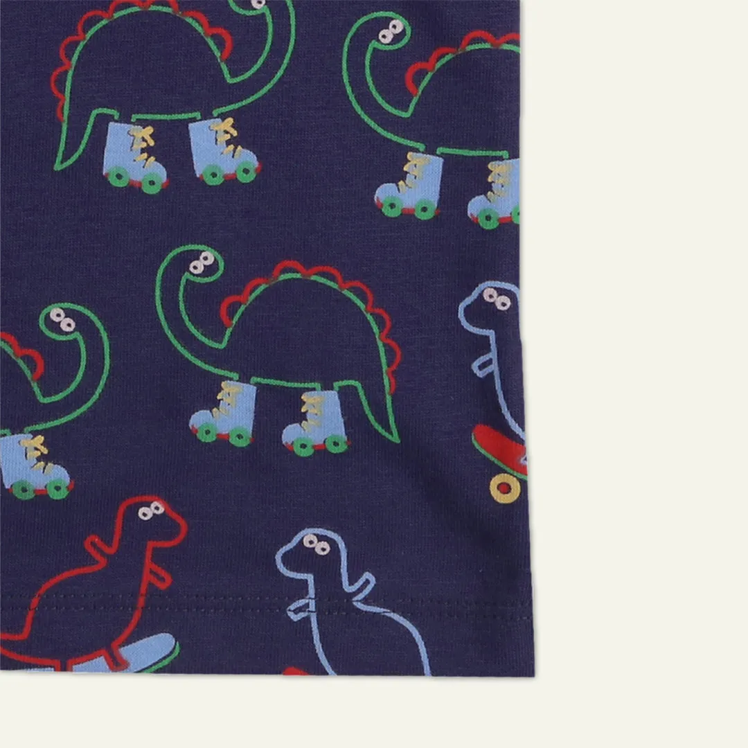 Multicoloured Plain And Dinosaur Print T-shirts - 3 Pack