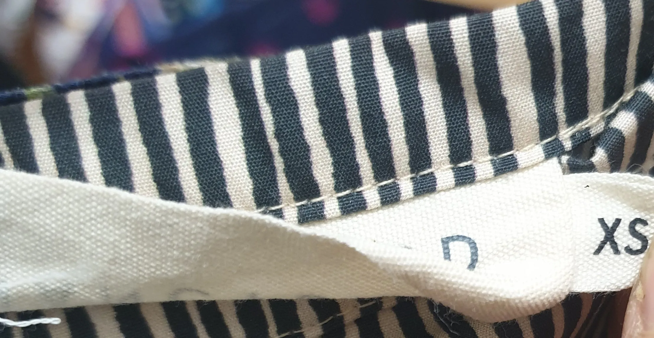 Nancybird black and cream virtical striped skirt size XS, best fits size 8