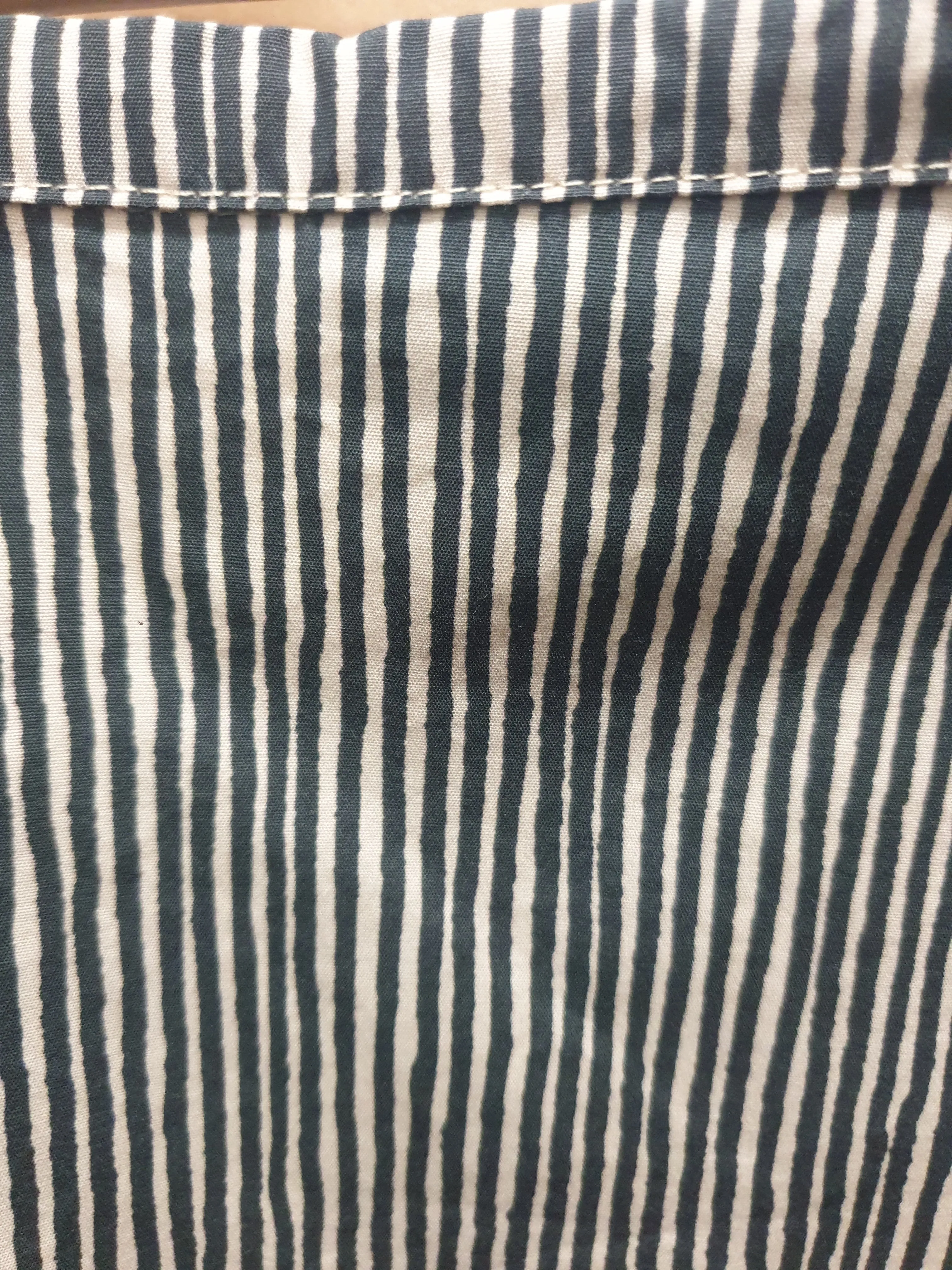 Nancybird black and cream virtical striped skirt size XS, best fits size 8