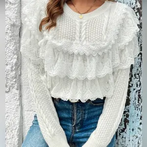 NEW BOUTIQUE The Love Lace Flow Knitted Sweater